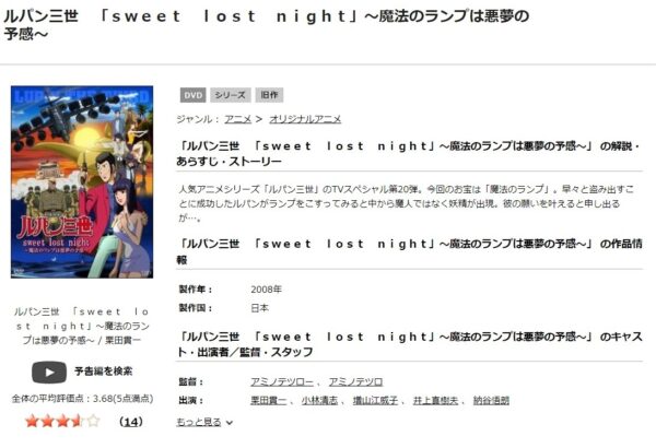 ルパン三世 sweet lost night 〜魔法のランプは悪夢の予感〜 tsutaya