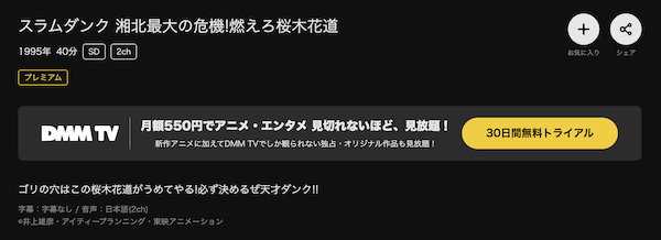 スラムダンク 湘北最大の危機!燃えろ桜木花道 DMM TV